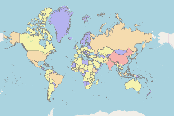 世界地図 Natural Earthのデータチェック ふシゼン