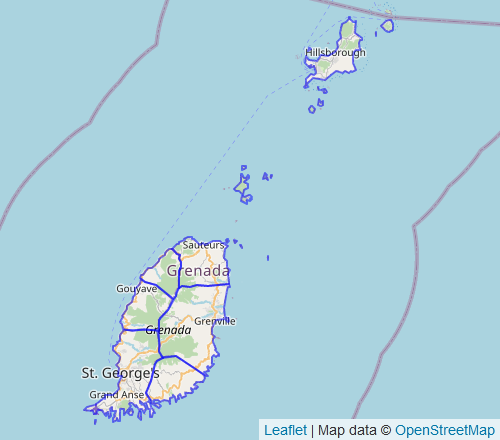 行政界データからカリブ海の島国描画 ふシゼン