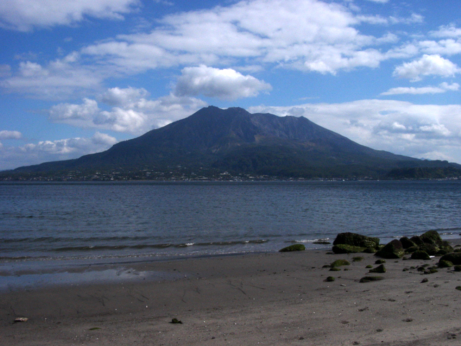 磯海水浴場から桜島